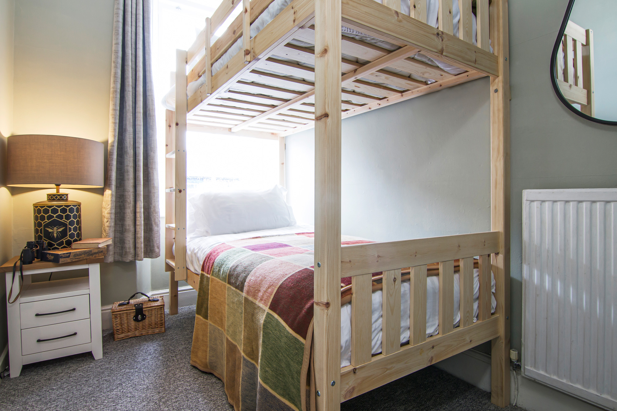 Third bedroom with twin/super-king beds at Little Slate House